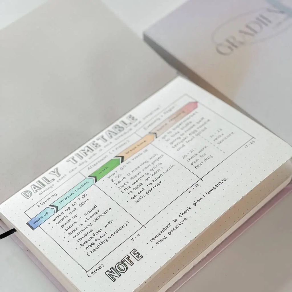 Sổ tay A5 CRABIT chấm dotgrid130gsm - Gradient Trắng ghi chép, làm bullet journal