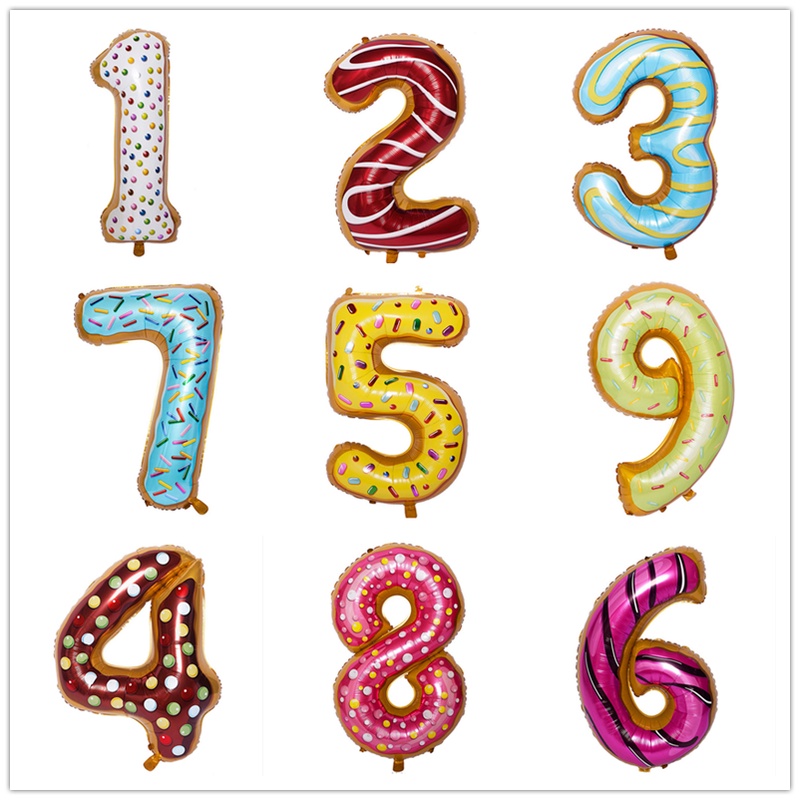 1 Bong Bóng Khí Helium Kĩ Thuật Số Màu Vàng Hồng Kích Thước 32 &quot;Dùng Trang Trí Tiệc Sinh Nhật 0 1 2 3 4 5 6 7 8 9