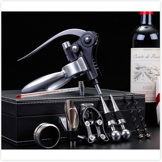 Dụng cụ khui rượu vang chuyên nghiệp - Black Leather Box