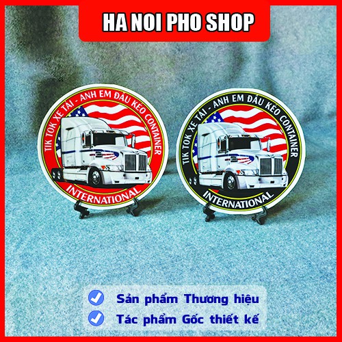 02 Tem xe tải Tik Tok Đầu Kéo Mỹ, Logo Dán trang trí, phản quang chống nước [Hà Nội Phố Xe Tải]