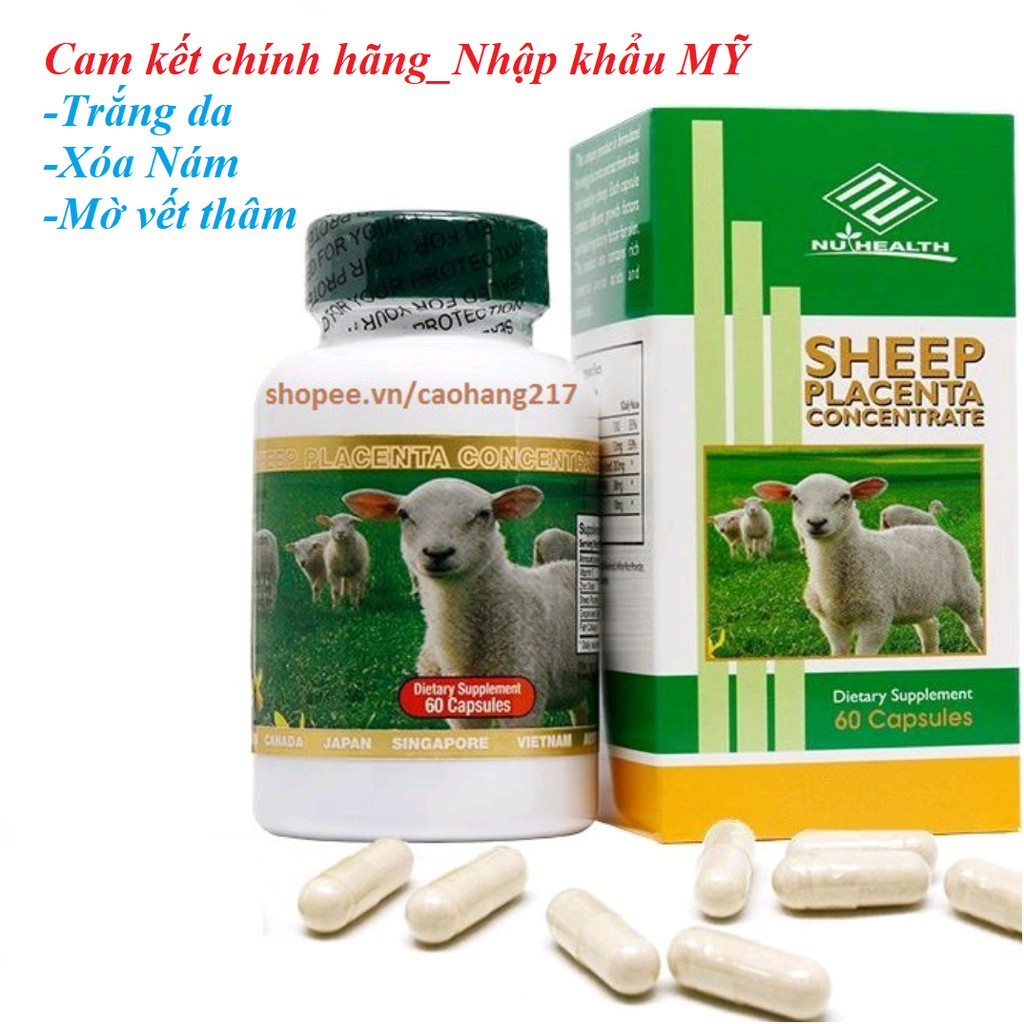 {Chính Hãng} Viên uống Xóa Nám, Trắng Da Nhau thai cừu Mỹ Sheep Placenta Concentrate