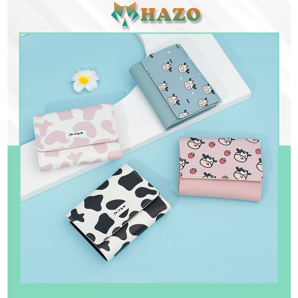 Ví Ngắn Nữ Cầm Tay Cao Cấp 452 Bò Sữa Milk Thời Trang Siêu Hot - Hazo
