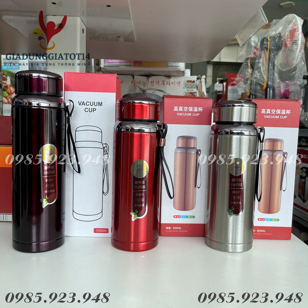 Bình giữ nhiệt inox 304 không gỉ, mang đi làm, đi học, thể thao