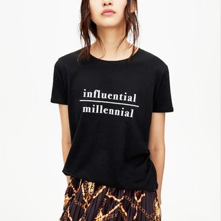 (Thanh lý) Áo thun slogan đen Pull&Bear size S