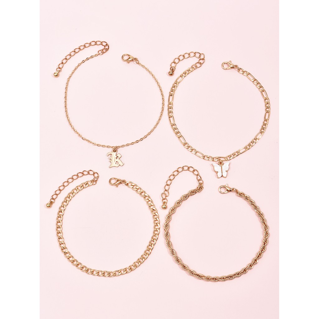 Set 4 vòng đeo chân thiết kế xinh xắn cho nữ | BigBuy360 - bigbuy360.vn