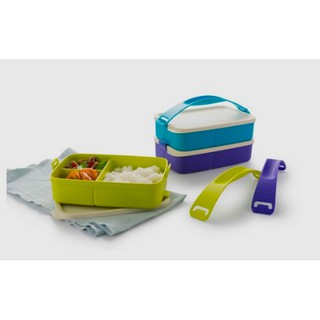 Hộp cơm chia ngăn cao cấp Click to Go Tupperware Tặng kèm muỗng nĩa