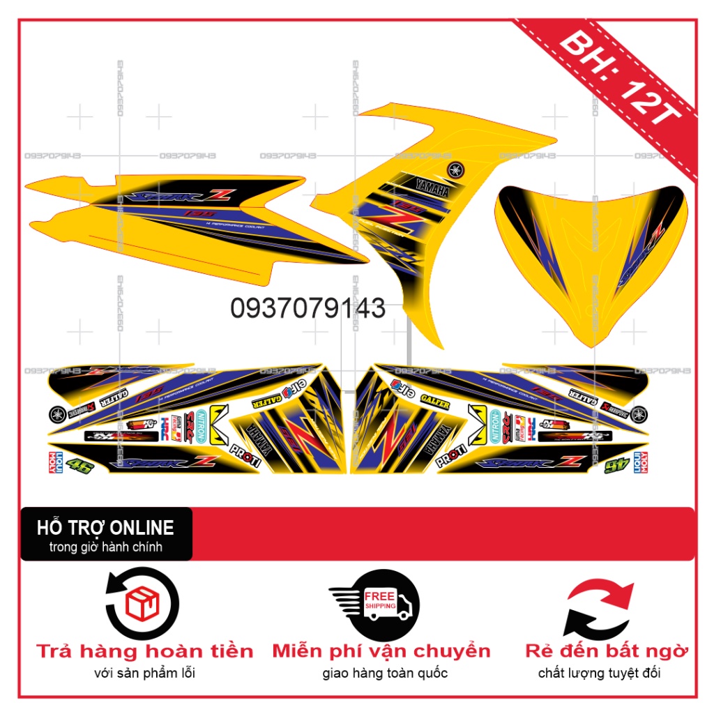 TEM RỜI EX 2011 CHỮ Z -- SHIN DECAL 2