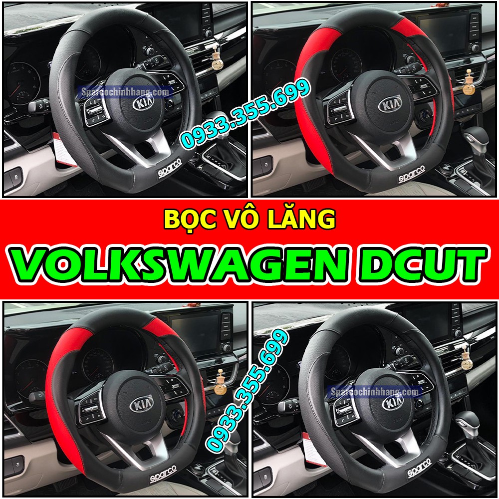 Bọc vô lăng VOLKSWAGEN POLO, PASSAT, TIGUAN, TOUAREG kiểu DCUT Chính hãng SPARCO