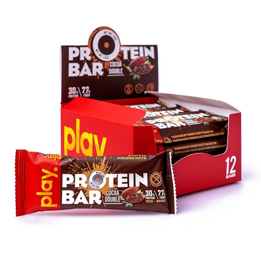 Thanh Protein Bar Thanh Năng Lượng Play Protein Bar - Bánh Protein Vị Cacao 45Gr SP4.2