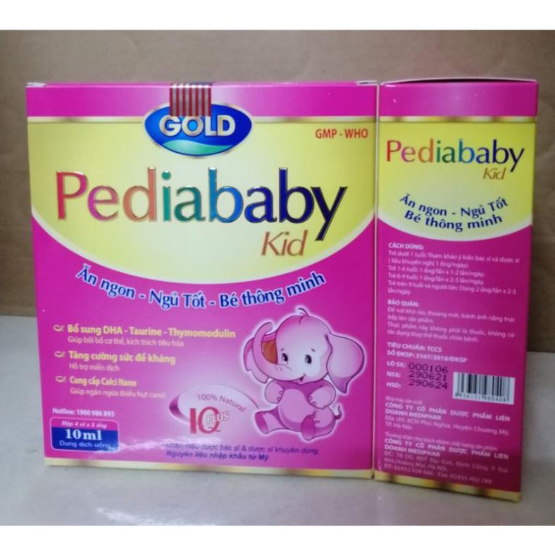 Siro Pediababy Kid - hỗ trợ tiêu hóa cho bé ăn ngon ngủ tốt - tăng cường đề kháng - Hộp 20 ống - PEDIA BABY SGP