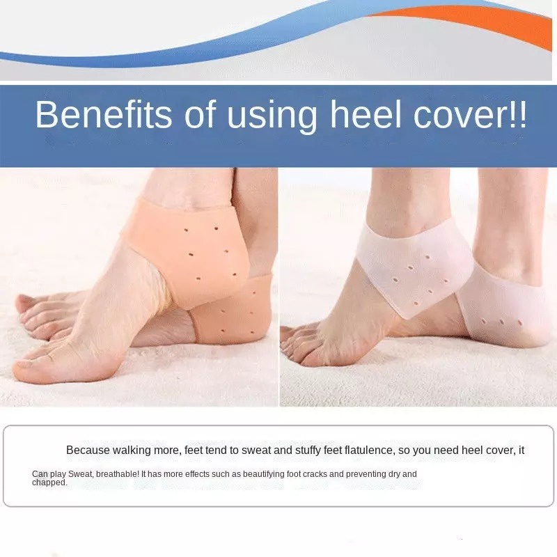 2 vớ lót silicon HICKIES SYSTEM LACING bảo vệ gót chân cho nam nữ, có lỗ thoáng khí, giảm nứt gót chân