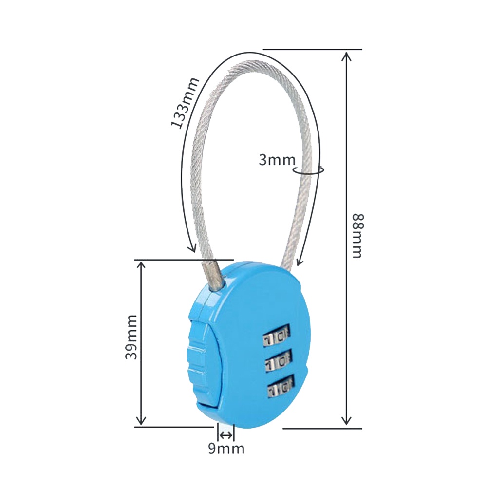 Bộ Ổ Khóa Mật Khẩu 3 Chữ Số Bằng Kim Loại Chống Trộm Dành Cho Xe Máy