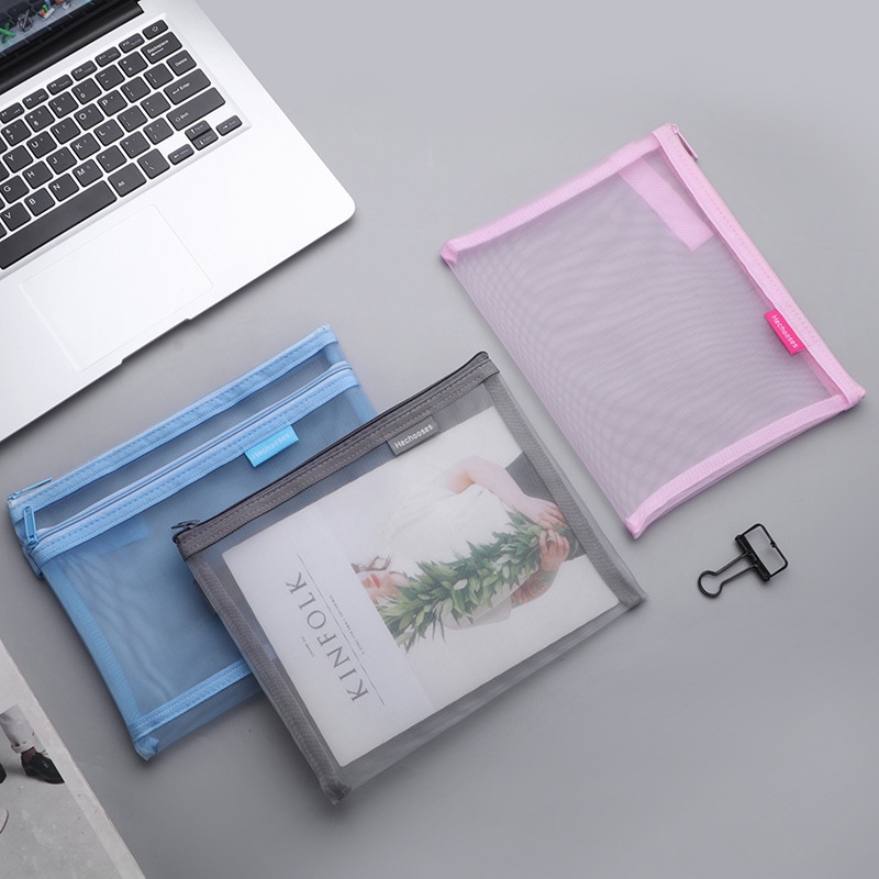 Túi Lưới Đựng Tài Liệu Trong Suốt Cỡ A5 Đơn Giản Tiện Dụng Cho Học Sinh