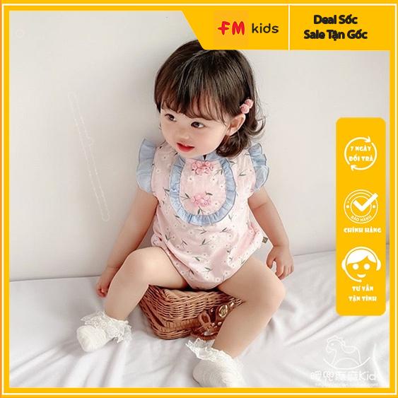 Váy body cho bé Fm style chất vải kate mền mại hoạ tiết hoa cổ trụ siêu cute trẻ em 1-3 tuổi từ 7-12kg-211120081