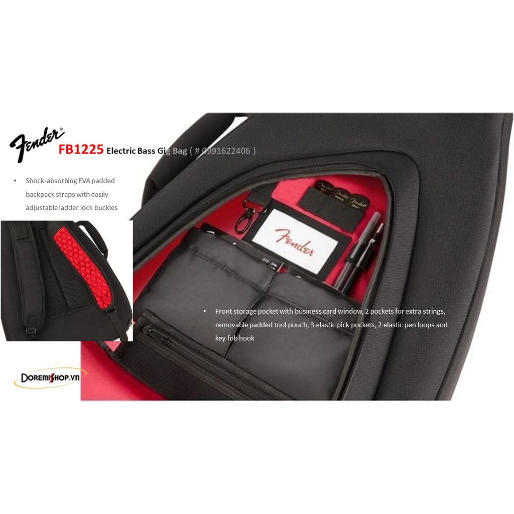 Bao đàn guitar điện và bass điện chính hãng Fender Bag FE1225 FB1225