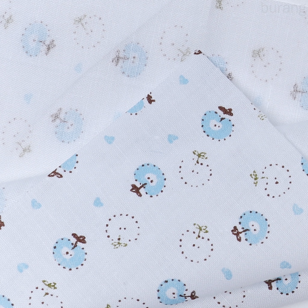 7 Tấm vải cotton họa tiết hoa màu xanh dương dùng để may đồ diy
