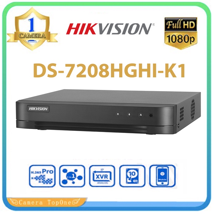 Đầu ghi 8 kênh Hikvision DS-7208HGHI-K1 Hỗ trợ truyền tín hiệu Audio qua cáp đồng trục