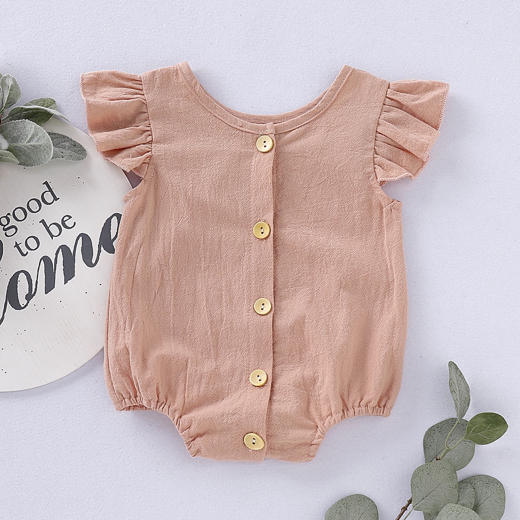 Bộ Áo Liền Quần Tay Cánh Tiên Đáng Yêu Cho Bé Gái 5 Màu