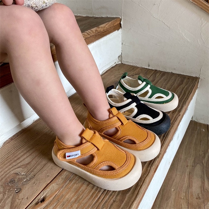 Giày thể thao hở mũi quai dán cho bé G831