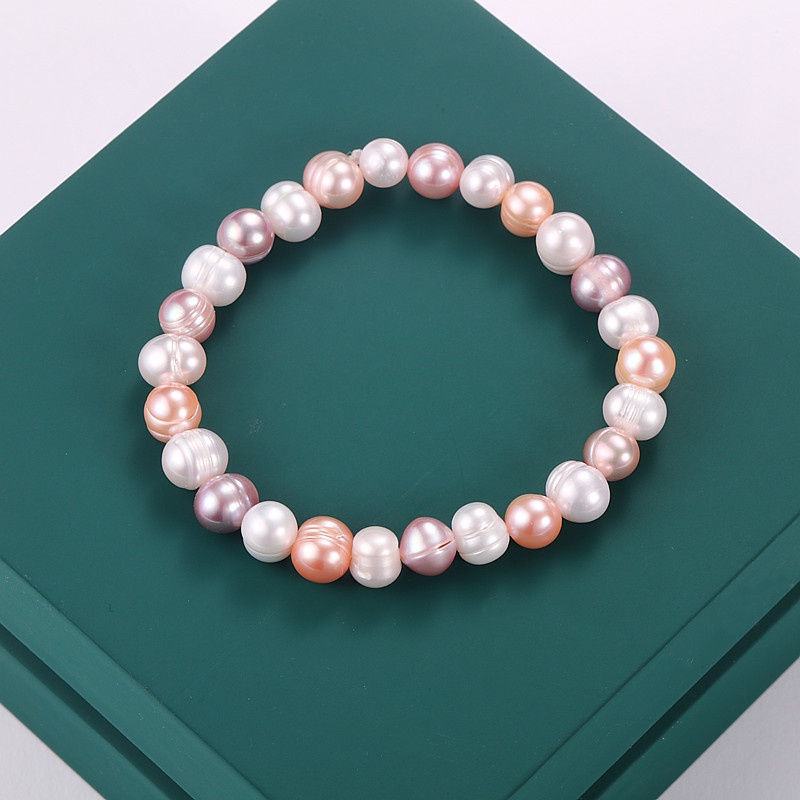 Vòng Tay Hạt Ngọc Trai Tự Nhiên Ba Màu 7-8mm Cho Nữ