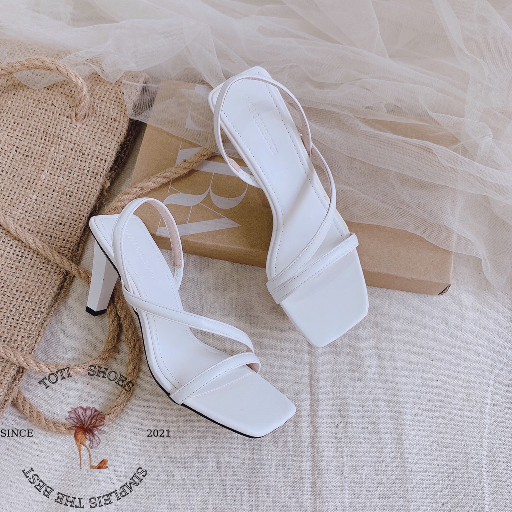 SANDAL CAO GÓT TOTIIE SHOES - GIÀY NỮ THỜI TRANG 9CM - GUỐC SANDAL QUAI MÃNH 9 PHÂN - SANDAL GÓT VUÔNG 9P G2010110