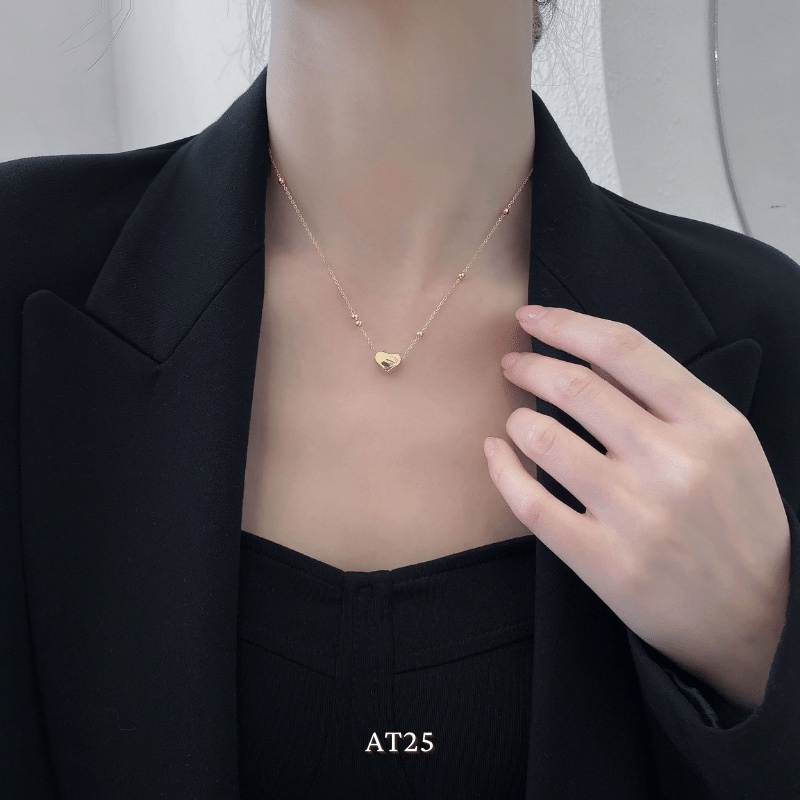 Dây chuyền titan không đen gỉ hình tim basic nữ tính thời trang Annie AT25