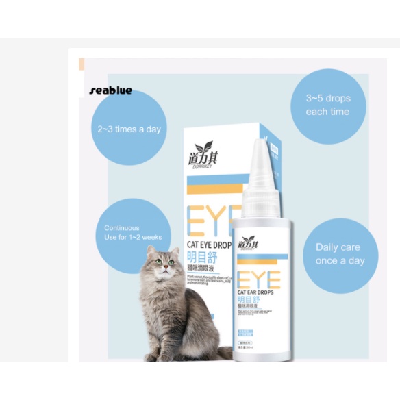 (NHỎ MẮT) Dung Dịch Vệ Sinh Mắt Cho Mèo Cat Eye Drop 60ml