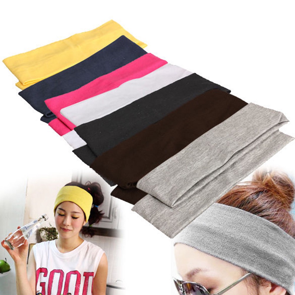Set 2 băng đô bản to co giãn dành cho unisex tập yoga hoặc gym