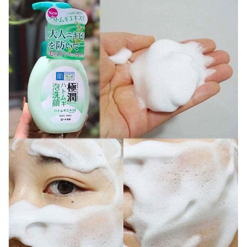 Sữa rửa mặt Hadalabo bấm bọt và dạng tuýp kem  làm sạch sâu, cân bằng lượng dầu tiết ra