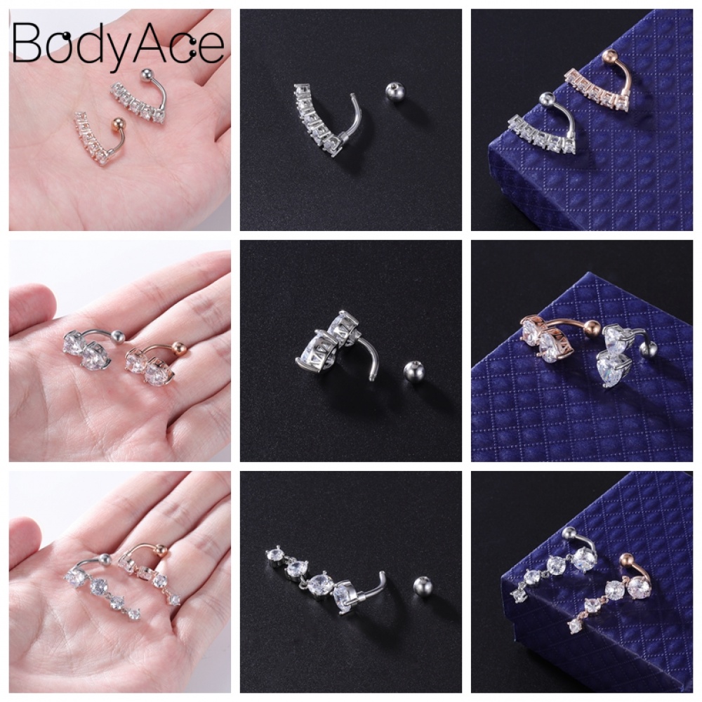 1 Khuyên RốN HìNh Hoa BằNg ThéP Không Gỉ