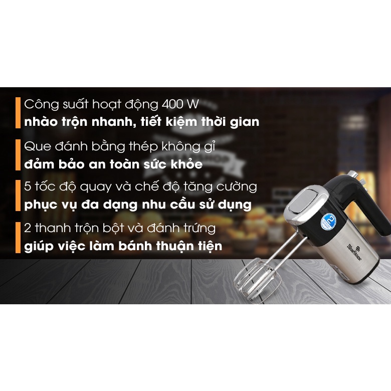 Máy Đánh Trứng Bluestone HMB 6338 , Công Suất 400W,5 Tốc Độ, Bảo hành chính hãng 24 Tháng