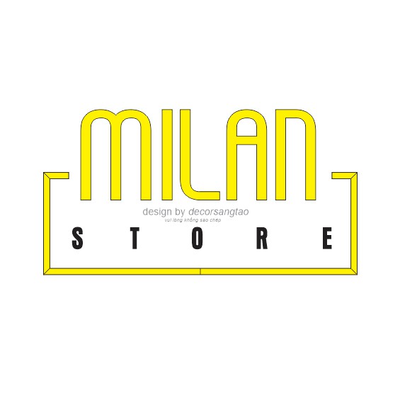 Chữ Alu gương vàng trang trí cửa hàng MILAN