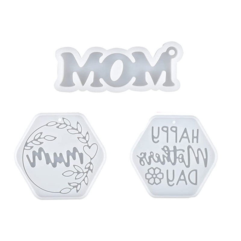 Sa Khuôn Silicone Bóng Làm Móc Khóa Hình Lục Giác DIY