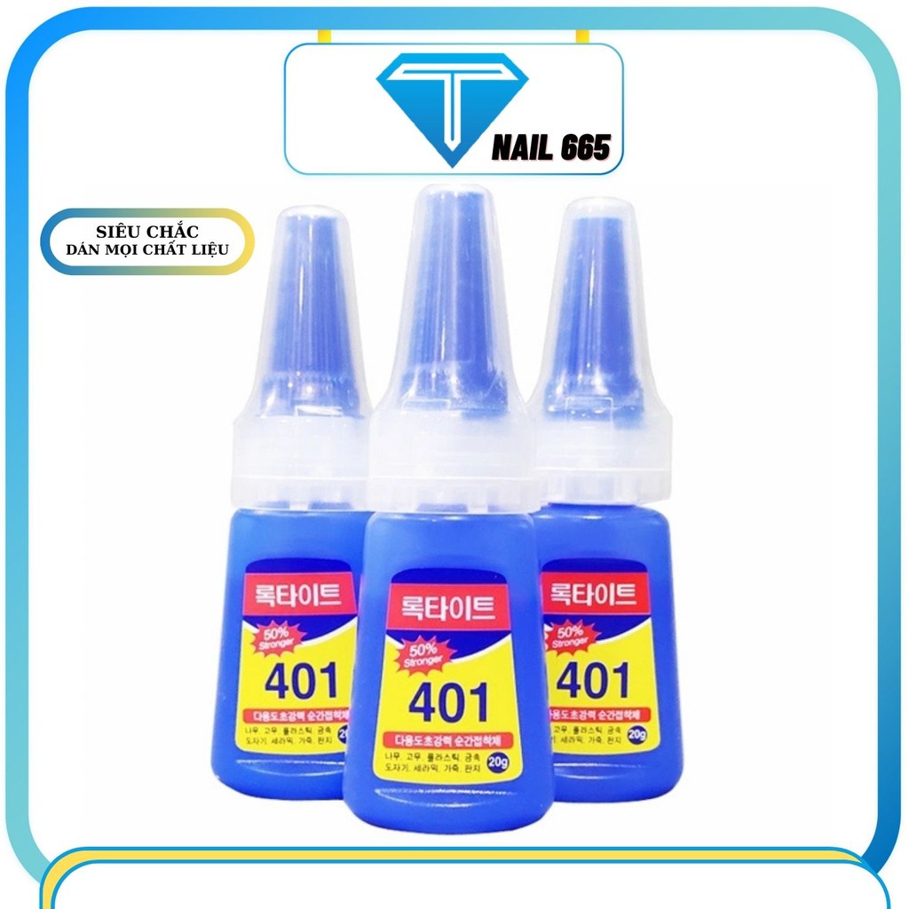 Keo 401 , Keo gắn móng đính đá siêu trắc, 20g