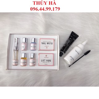 Bộ uốn+phủ đen_dụng cụ mi_keo nối mi_uốn mi_mi khay_mi fan_THÚY HÀ