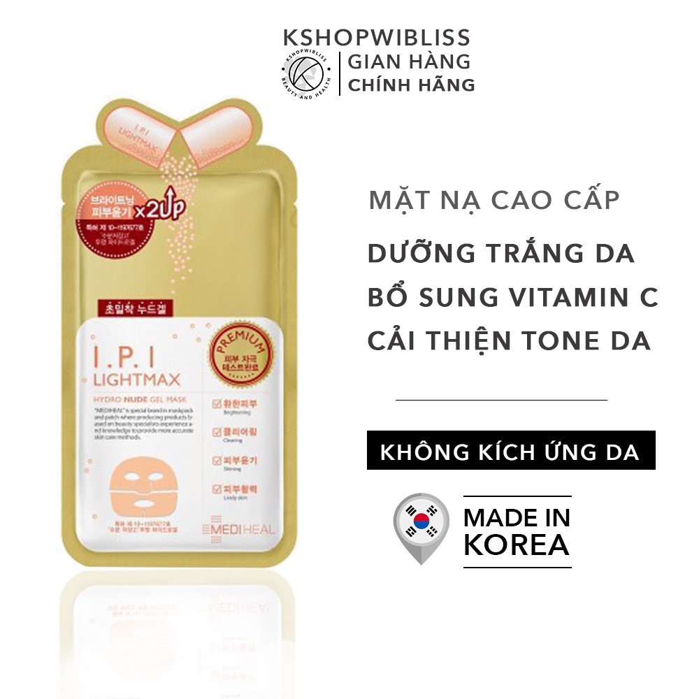 Mặt nạ dưỡng trắng sáng da siêu tốc Mediheal I.P.I Lightmax Hydro Nude Gel Mask 30g