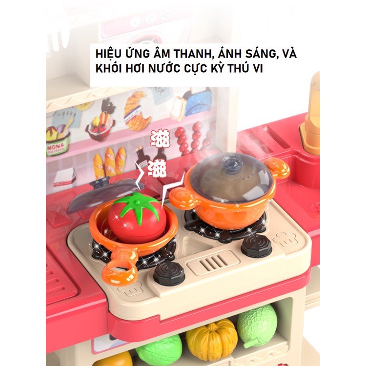 Bộ đồ chơi nhà bếp cỡ lớn cao 43 cm - Đồ chơi giáo dục trẻ em bé trai bé gái, có nhạc kèm ánh sáng