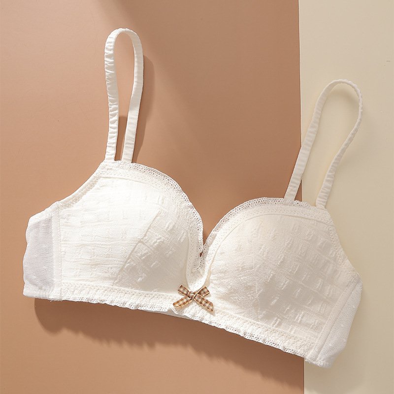 Áo Ngực Cotton Không Gọng Viền Ren Nơ Xinh Xắn OTIS 0222
