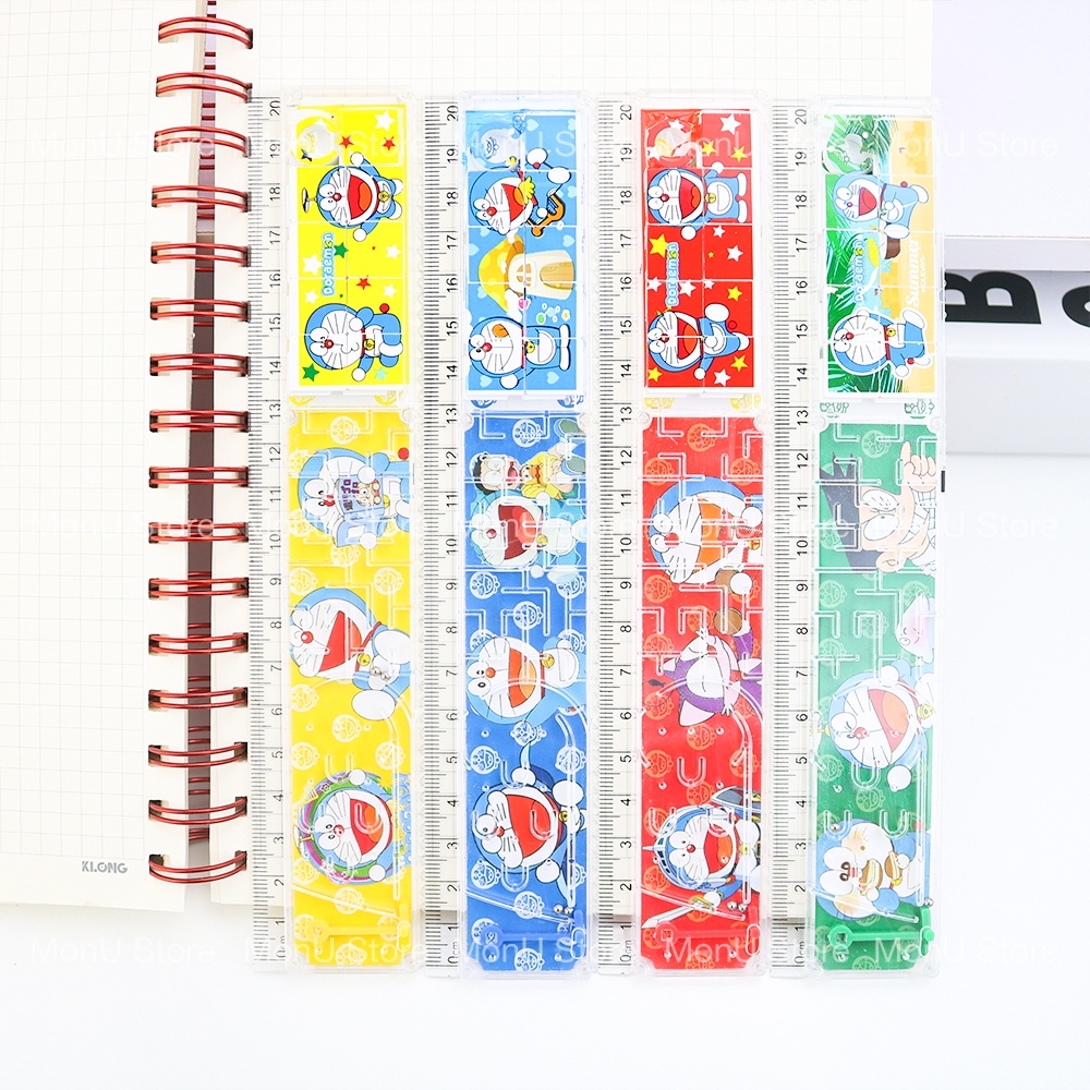Thước kẻ 20cm DORAEMON DOREMON kèm game ráp hình, lăn bi MON0314 TooYoo