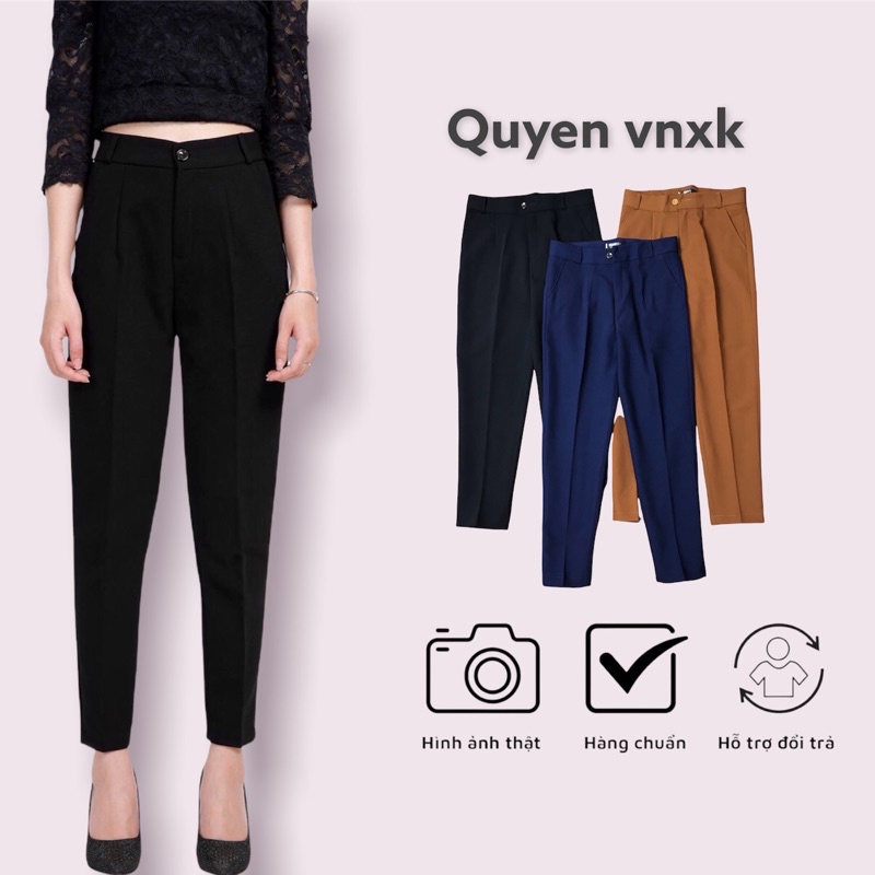 Quần Baggy nữ cạp vừa, phom chuẩn vải vitex dày ít nhăn,dễ phối đồ, quần công sở nữ phù hợp đi làm