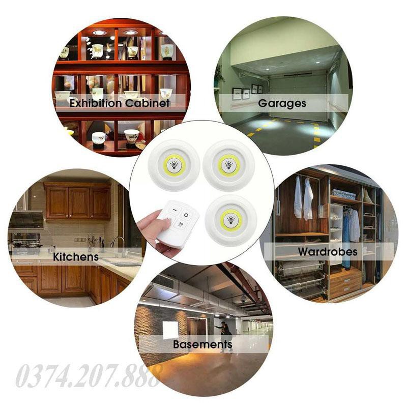 Đèn LED dán tường có điều khiển từ xa, hẹn giờ, điều chỉnh mức sáng tiện lợi-Bộ 3 bóng đèn kèm điều khiển - GD224
