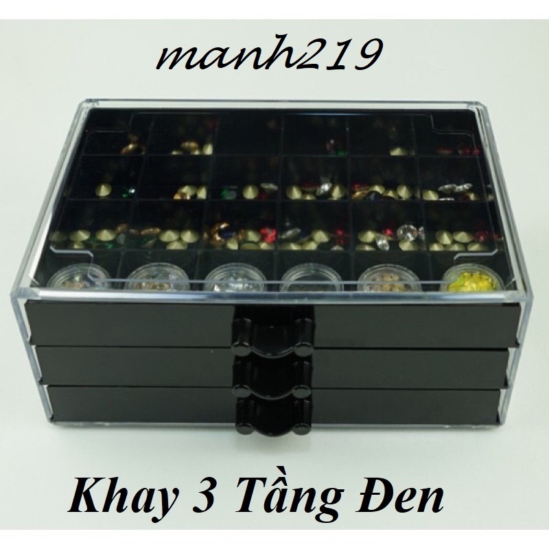 Khay đựng Đá 3 tầng khay đựng dụng cụ phụ kiện, khay mika 3 tầng - manh219