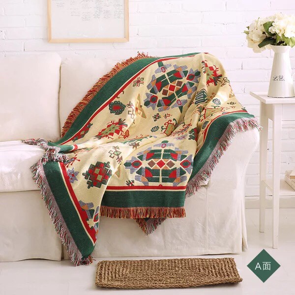 [FREE SHIP] Thảm Vintage, Thảm Thổ Cẩm, Khăn phủ Sofa, Thảm Trải sàn kích thước 180cm x 230cm