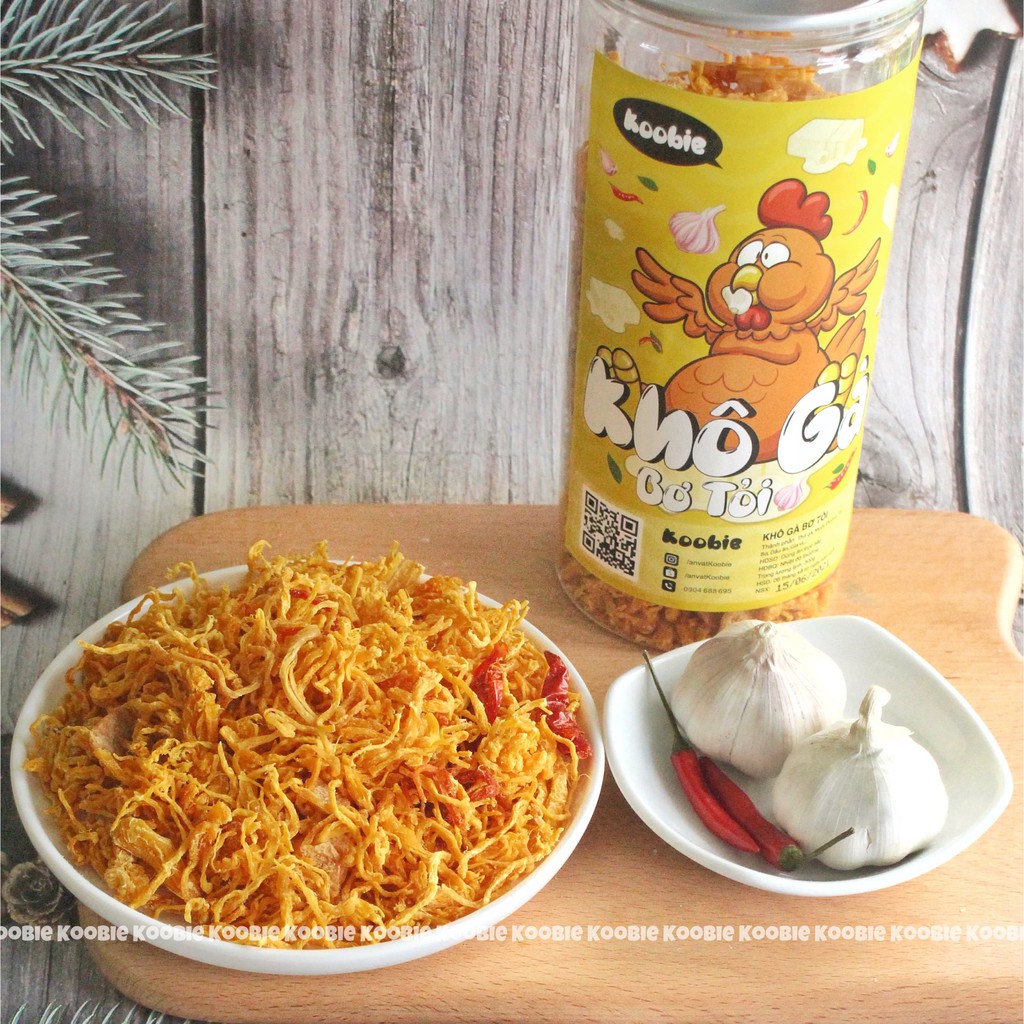 Khô gà bơ tỏi Koobie 300g, đồ ăn vặt ngon an toàn vệ sinh, giao hàng siêu tốc | BigBuy360 - bigbuy360.vn