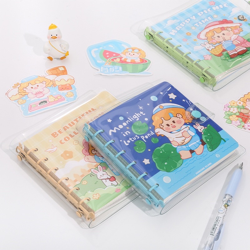 Sổ Còng Vuông Sổ Tay Bullet Journal Ruột Caro Bìa Cô Bé Dễ Thương Nhiều Màu Mẫu Mới 2022