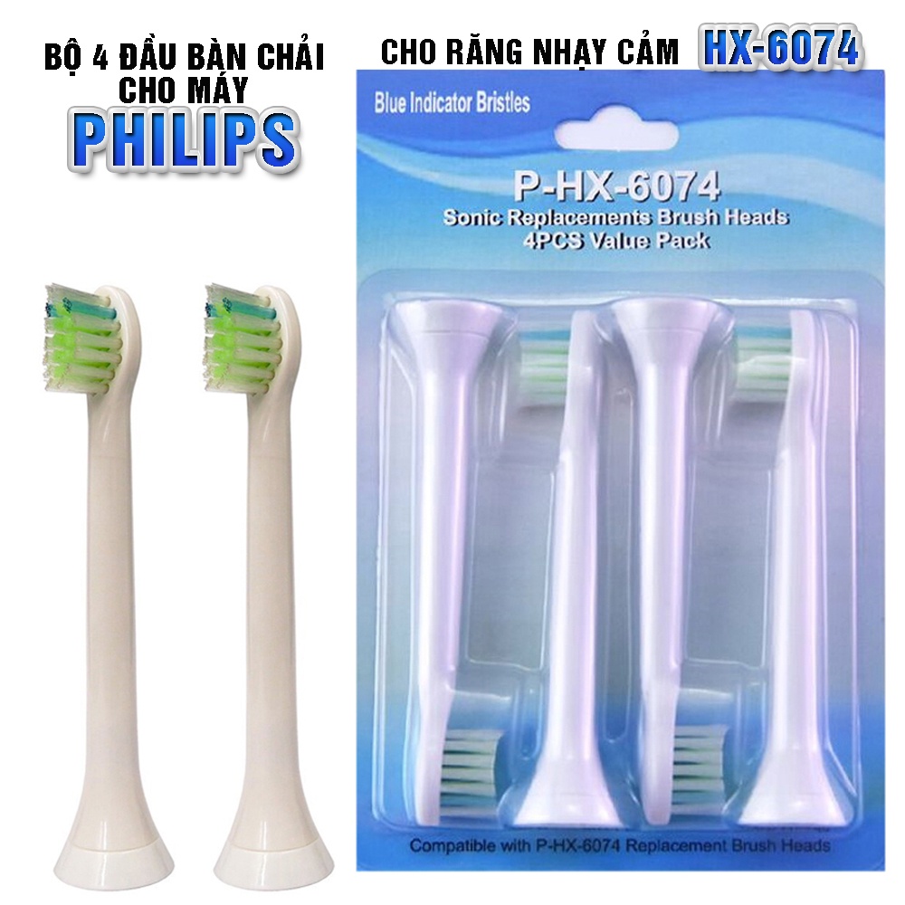 Cho máy Philips Sonicare, G2-HX-6074 -Optimal GumCare, Bộ 4 đầu bàn chải đánh răng chăm sóc răng miệng toàn diện Minh Ho