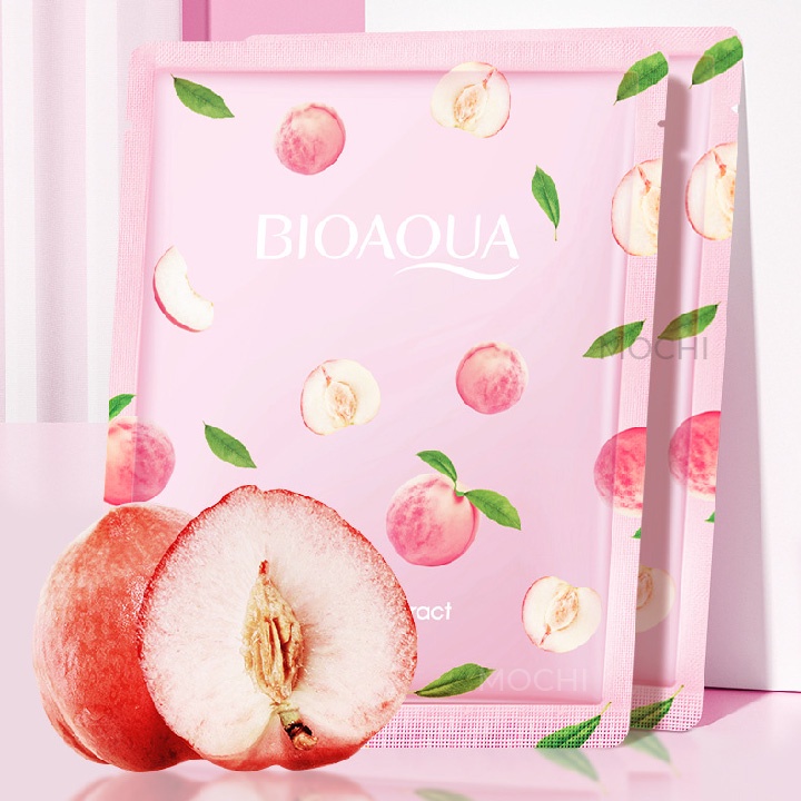 Mặt Nạ Quả Đào Dưỡng Trắng Da l Cấp Ẩm Da Khô l Ngừa Mụn Mask Giấy Đắp Mặt Peach Bioaqua Nội Địa Trung MOCHI SHOP