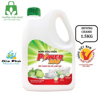 Nước rửa chén hương chanh POWER100 1.5KG ( HSD : 2021 )