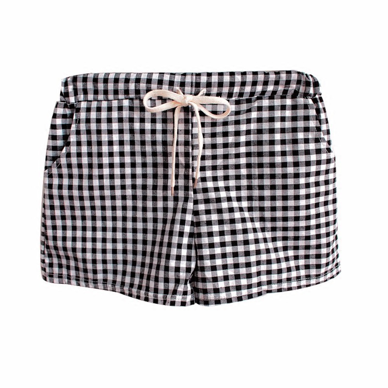 Quần short caro dáng rộng cho nữ