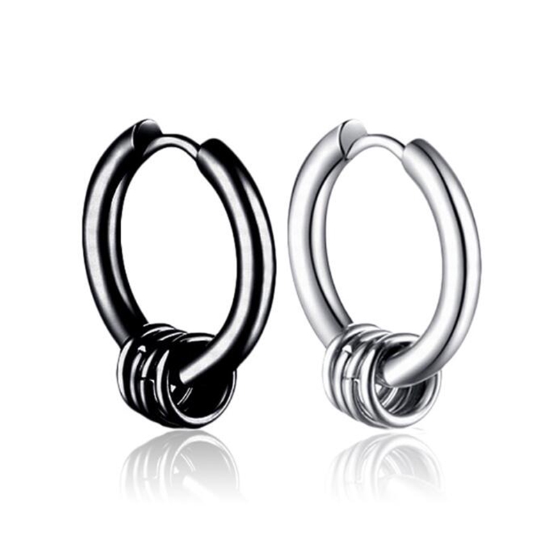 1 Khuyên Kẹp Vành Tai Bằng Thép Titan Không Gỉ Màu Đen / Bạc Phong Cách Gothic Punk Dành Cho Nam Và Nữ